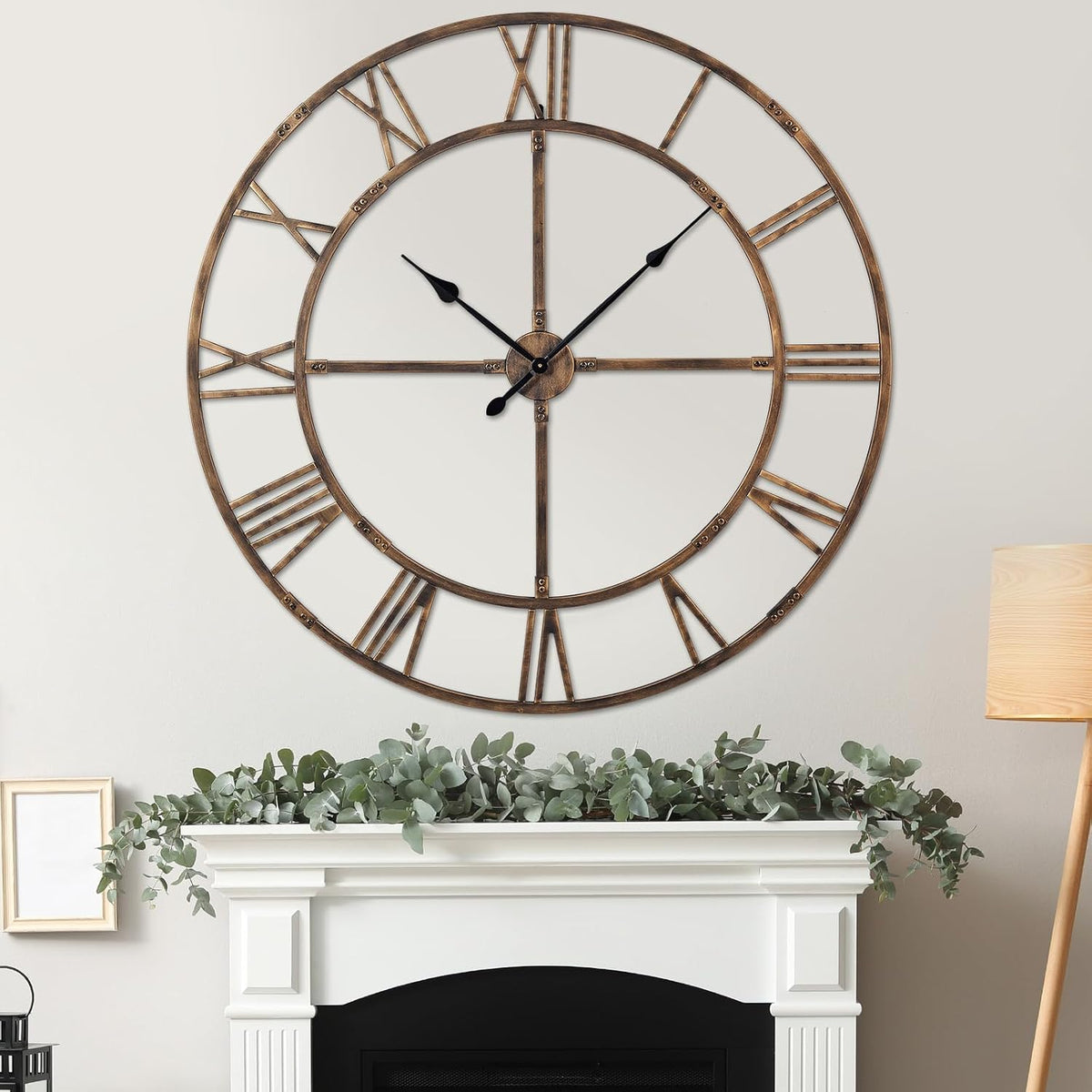 Ohweog Large Wall Clock for Living Room Decor – 48 Inch Silent Non-Ticking