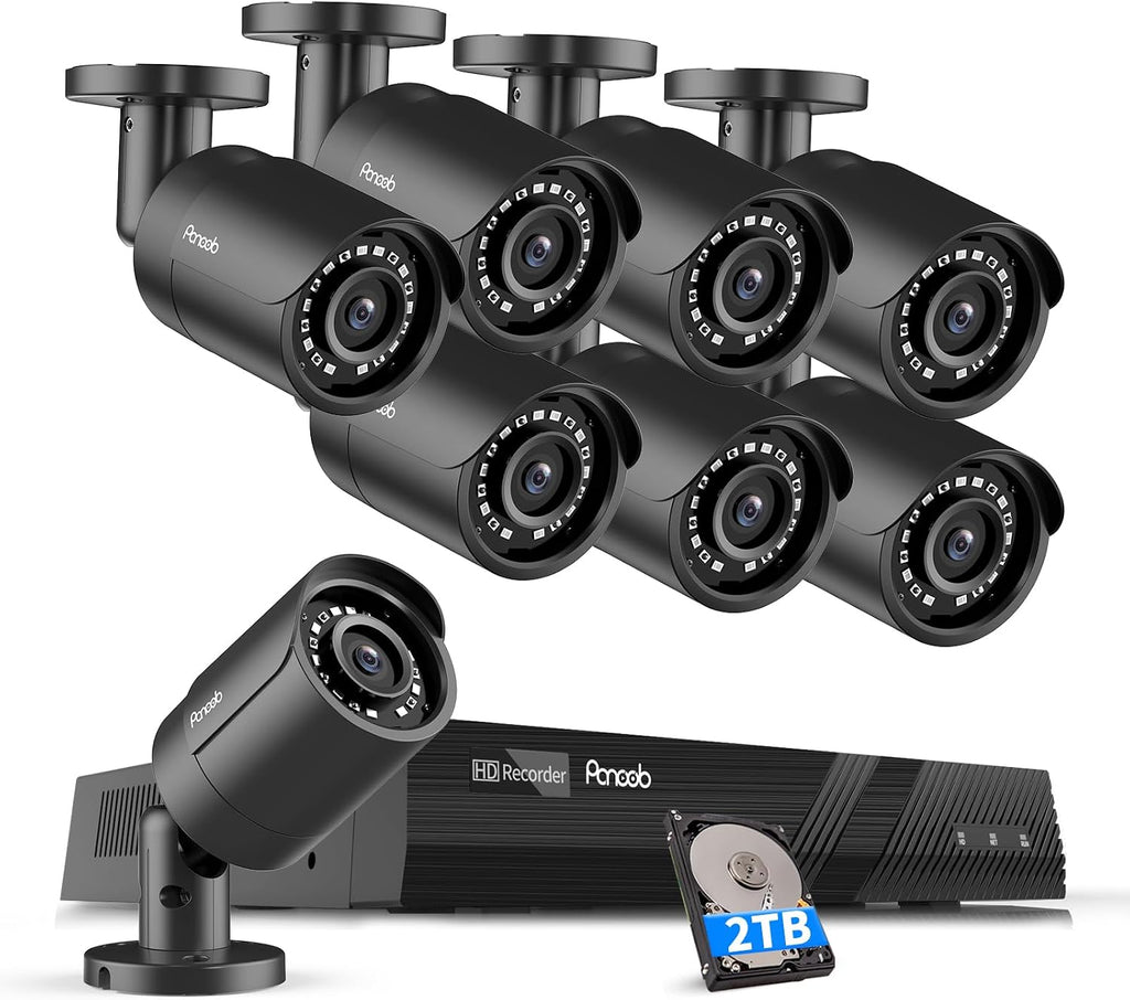 PoE Security Camera System 4K 8CH with 2TB HDD, PB37F30808-8M