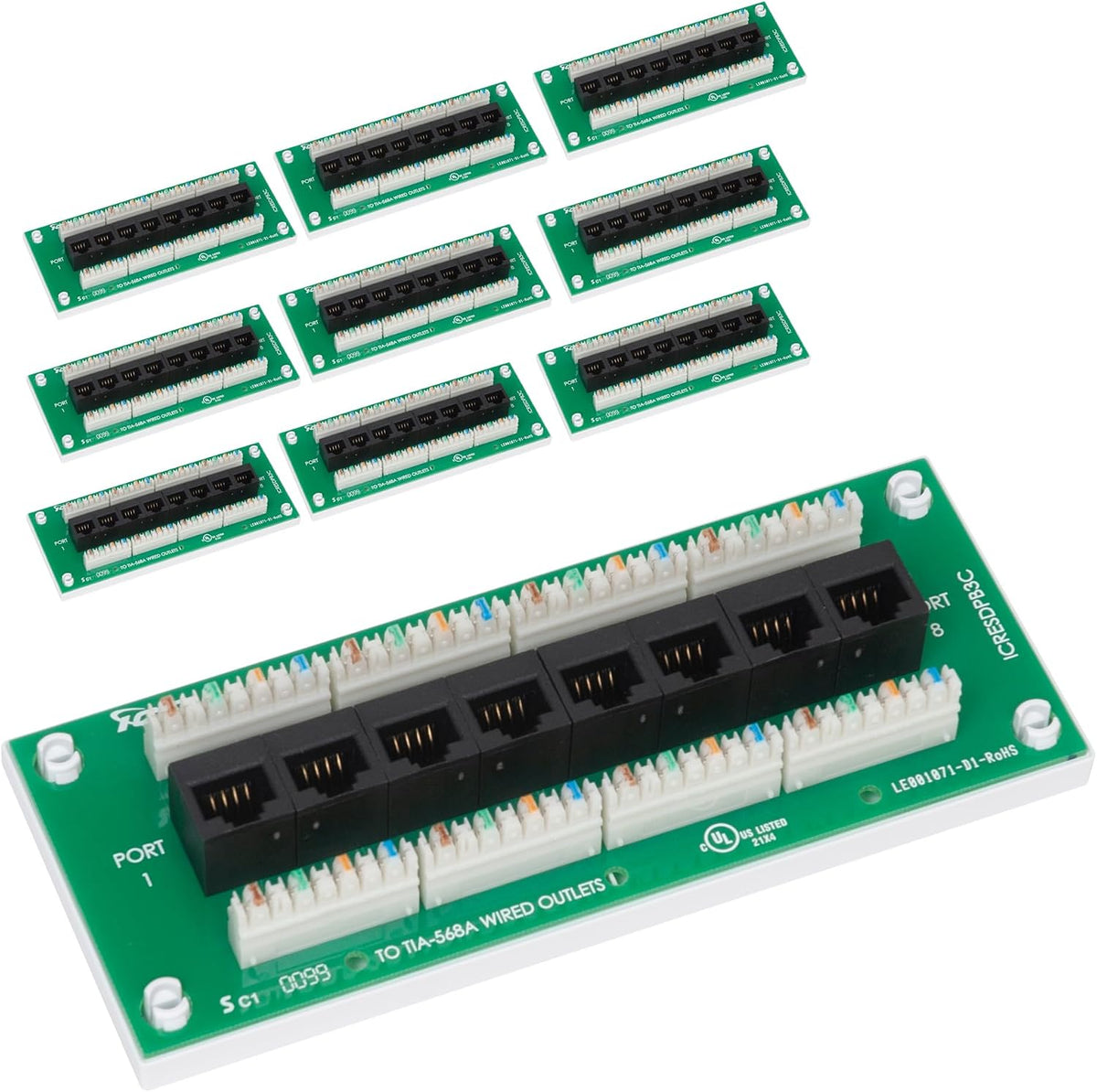 ICC 8-Port CAT6 Ethernet Data Module (10-Pack)