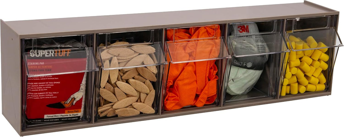 akro-mils tiltview plastic storage cabinet with 5 tilt showing dimensions