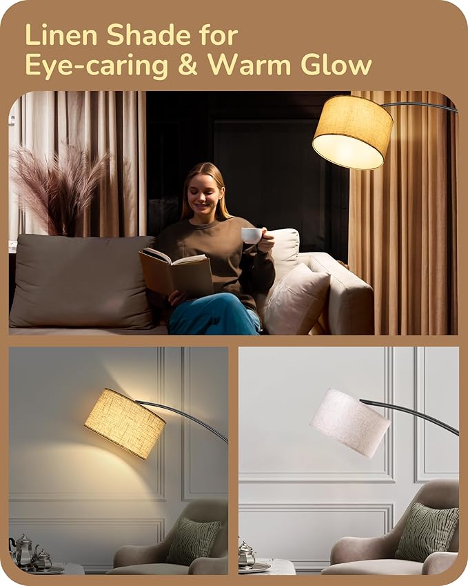 EDISHINE 78.3″ Modern Arc Floor Lamp