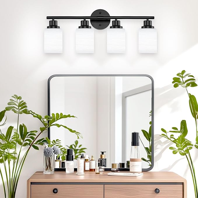 Guliaofo 4-Light Bathroom Light Fixtures, Modern Kitchen Light Fixtures Wall