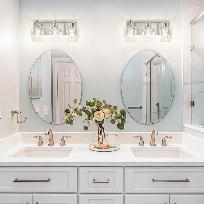 METWET Bathroom Light Fixtures, 3-Light Modern Vanity Light