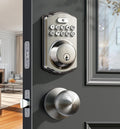 Veise KS01C Keyless Entry Deadbolt Door Lock with Knobs, Satin Nickel