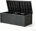 Waterproof Outdoor Storage Box, Resin Patio Organizer,200 Gal,Black