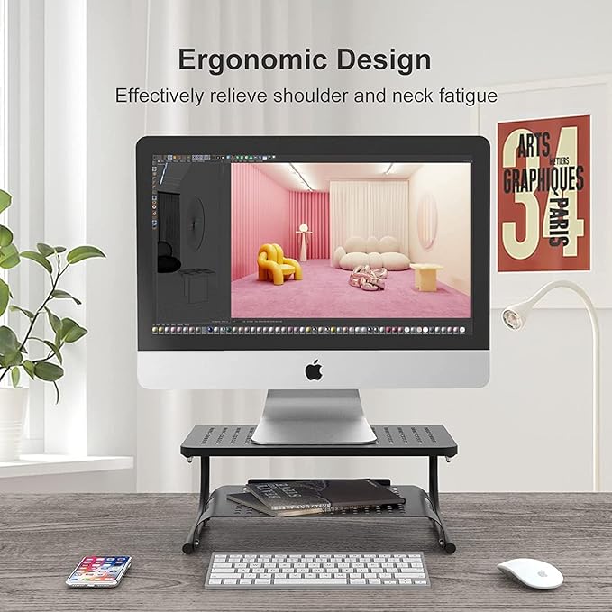 suptek Double-Deck Desk Monitor Stand Riser