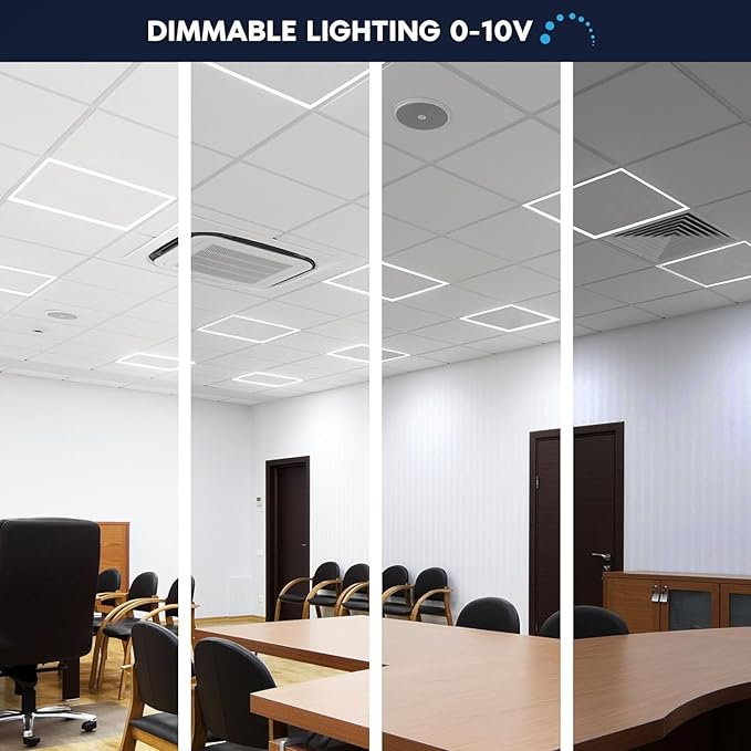 LED Energy Plus 2x2 FT Edge-Lit Frame LED Panel Lights, 5CCT Selectable (4 Pack)