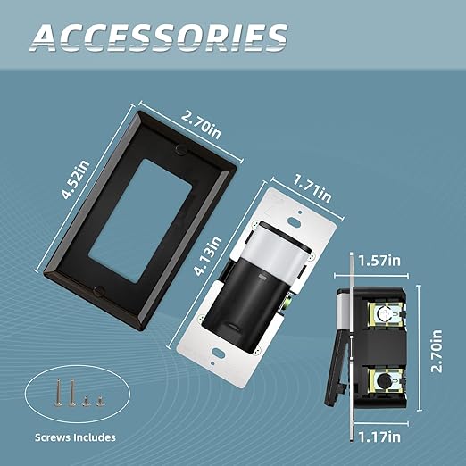 ECOELER Black PIR Motion Sensor Light Switch, Occupancy Motion Detector Switch (4 Pack)