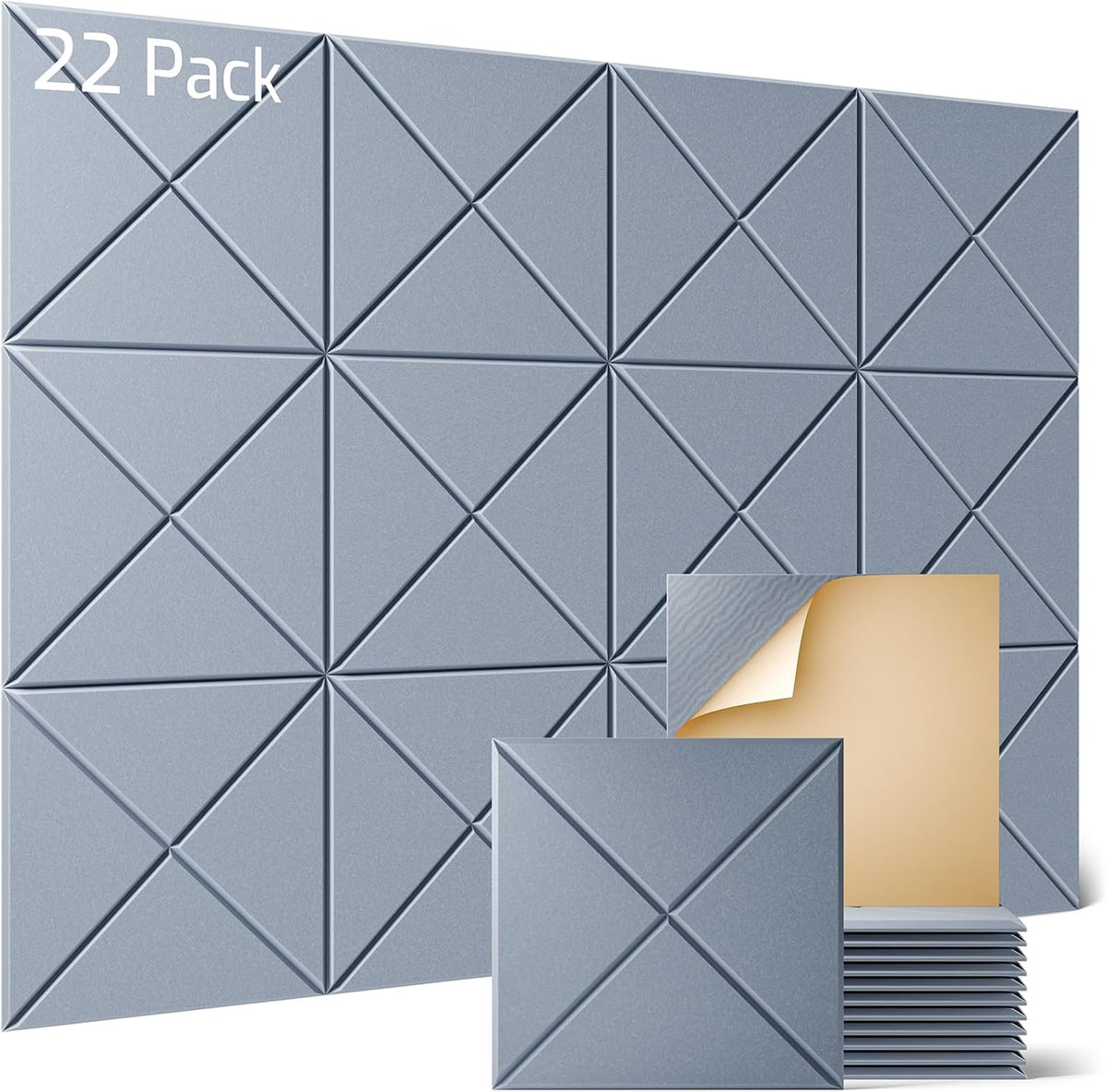 sonicism 22 pack x-lined acoustic panels shown in use