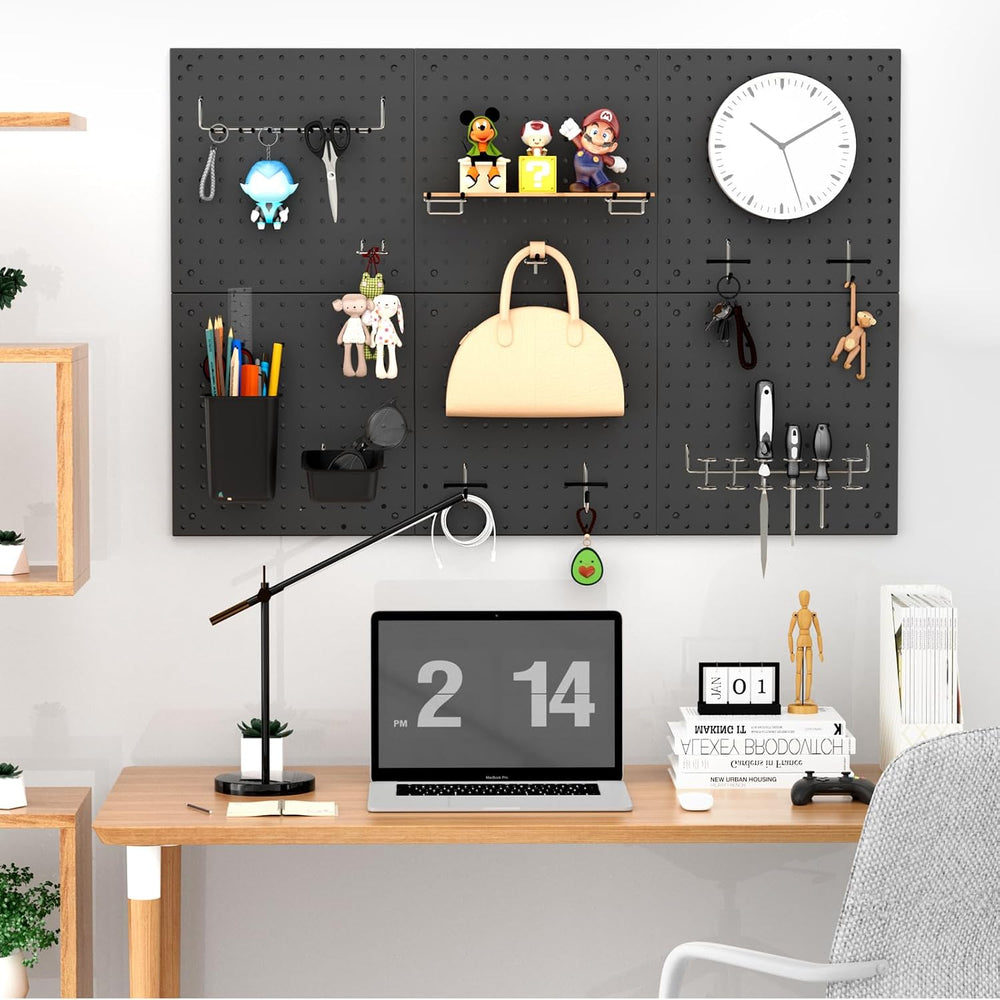 Peg Board Kit, Includes Pegboard and Accessories,with Hooks and Bins,Peg Boar...