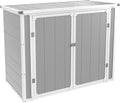 41 Cu.Ft Storage Shed Outdoor Horizontal Resin Shed Plastic Garden Shed with Floor Waterproof Storage Deck Box Outside Storage Container with Lockable Door for Patio (Light Grey)