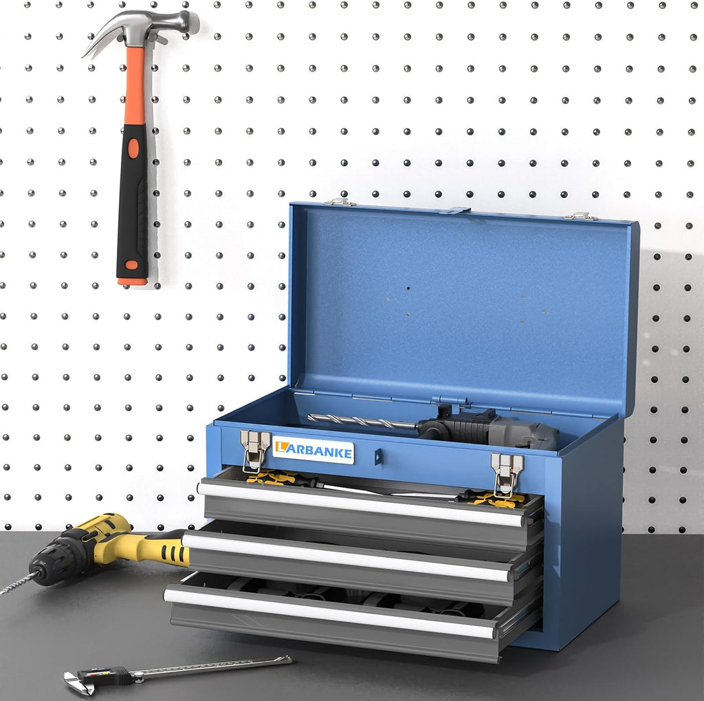 larbanke metal tool box,3 drawer tool box with shown in use