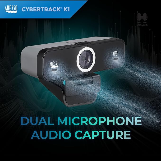Adesso CyberTrack K1 1080P Full HD Fixed Focus USB Webcam