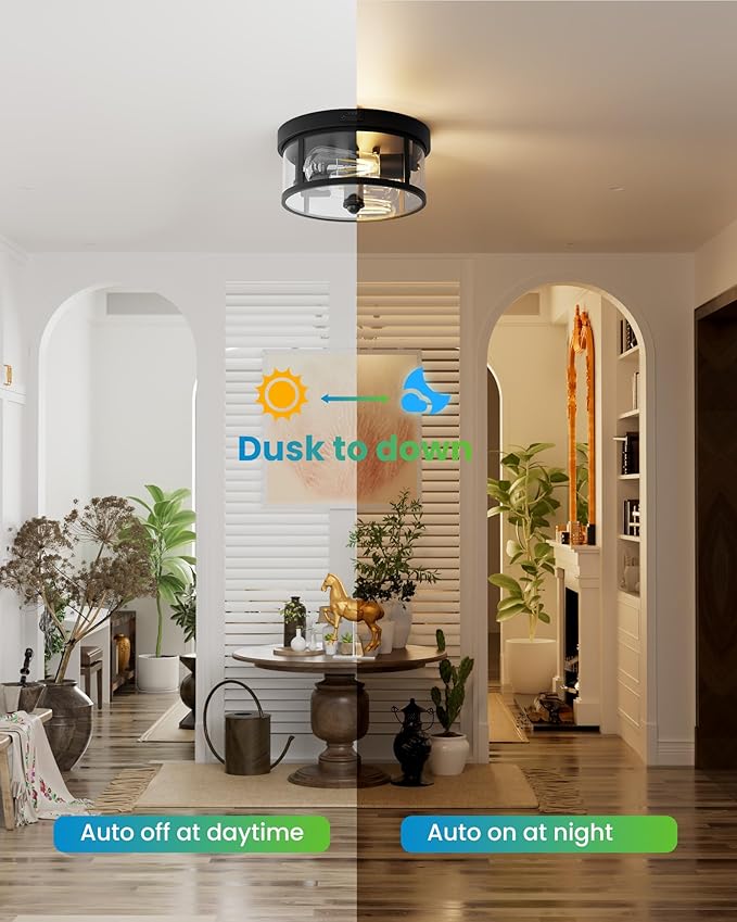 Craftersmark 2Pack Outdoor Flush Mount Ceiling Light 12.5In