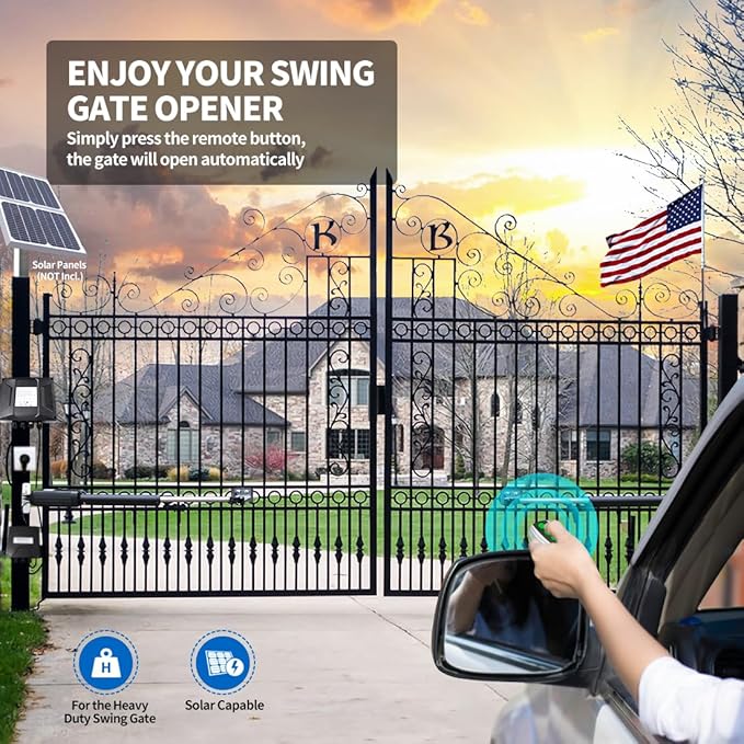 TOPENS A8132 Dual Swing Gate Opener Heavy Duty Automatic Gate Motor