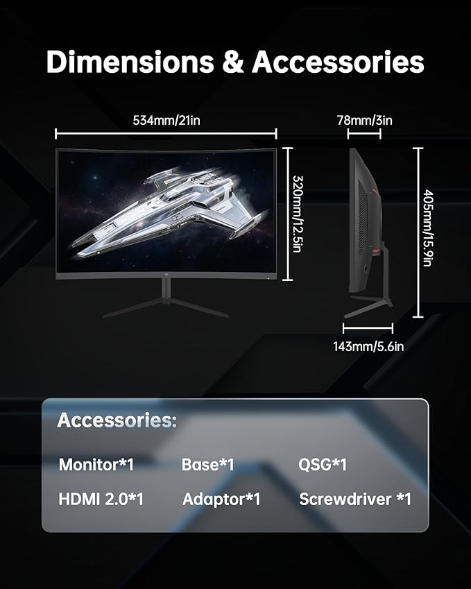 KTC 24 Inch Curved 240Hz Gaming Monitor, FHD 1500R Curved Computer Monitor 1080P