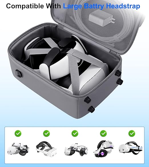 YRXVW Large Carrying Case for Meta Quest 3S/3/2, Compatible