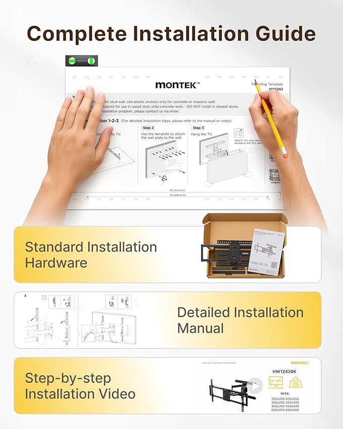 monTEK Full Motion TV Wall Mount