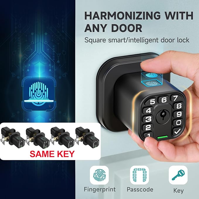Richelock Fingerprint Door knob, Smart Biometric Door Lock