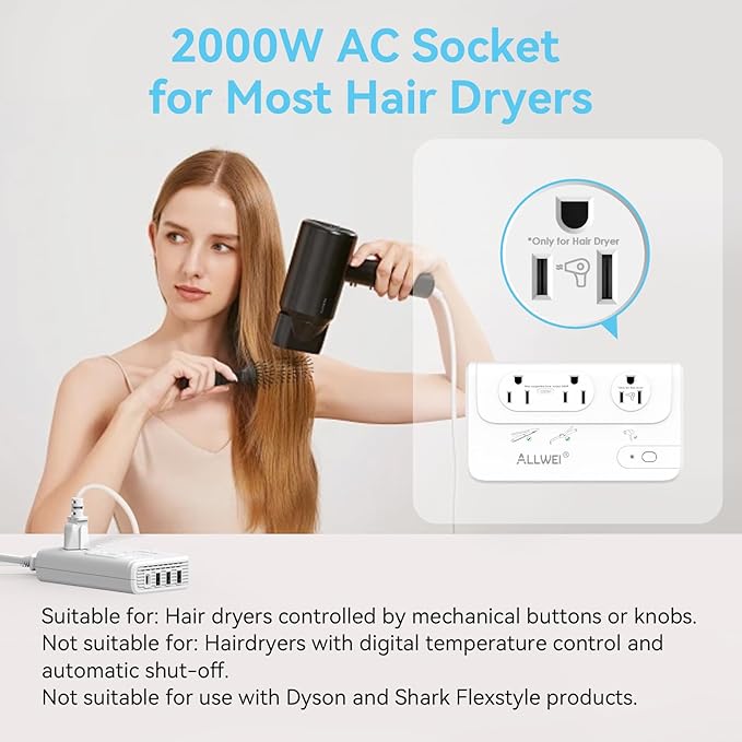ALLWEI 2000W Travel Voltage Converter 220v to 110v Converter