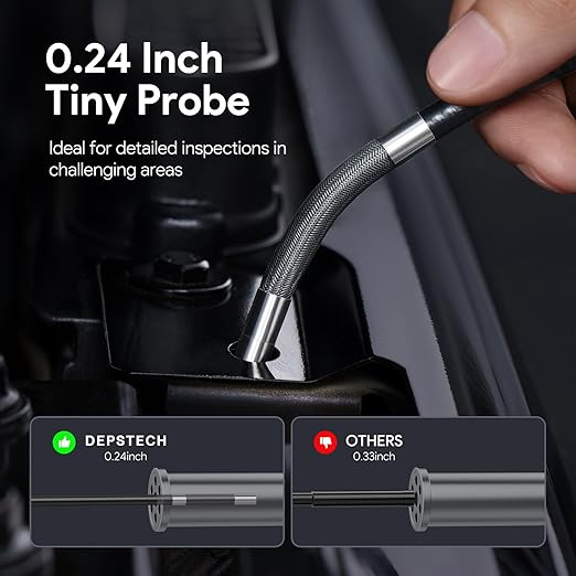 DEPSTECH 210° Two-Way Articulating Borescope, 0.24in Ultra-Slim Endoscope Camera