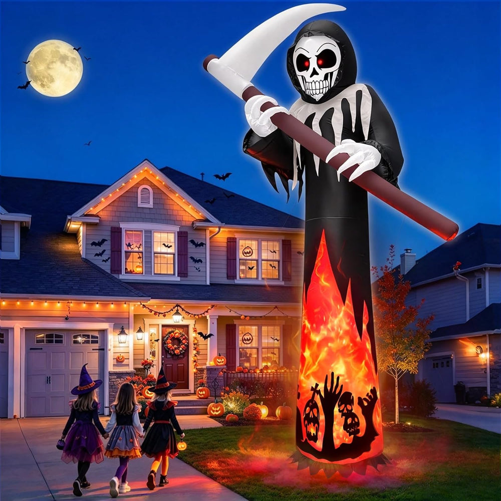 12FT Tall Halloween Inflatables Outdoor Decorations Grim Reaper Ghost