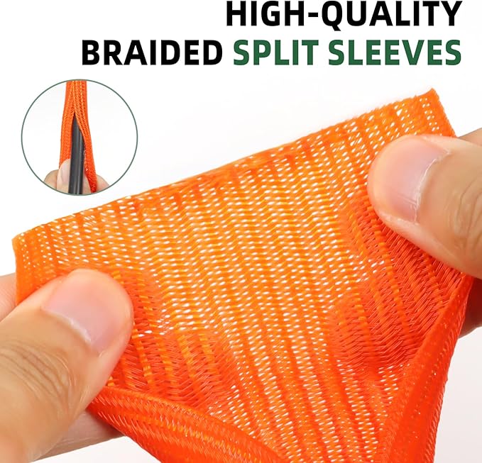 Split Wire Loom Tubing, Cable Protector Sleeve, Braided Cable Management