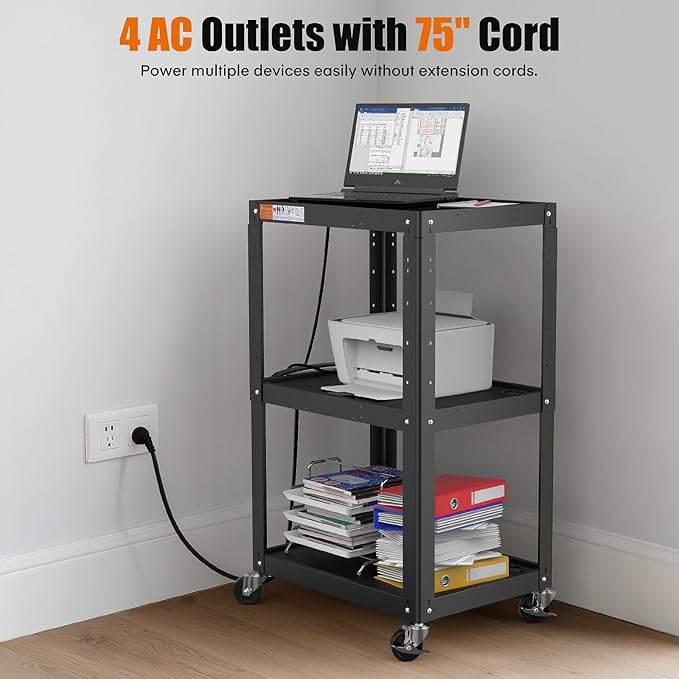 3 Shelf Metal Utility Cart