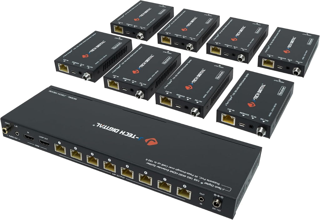 J-Tech Digital HDMI 2.0 4K Extender Splitter Over Single Cable CAT6