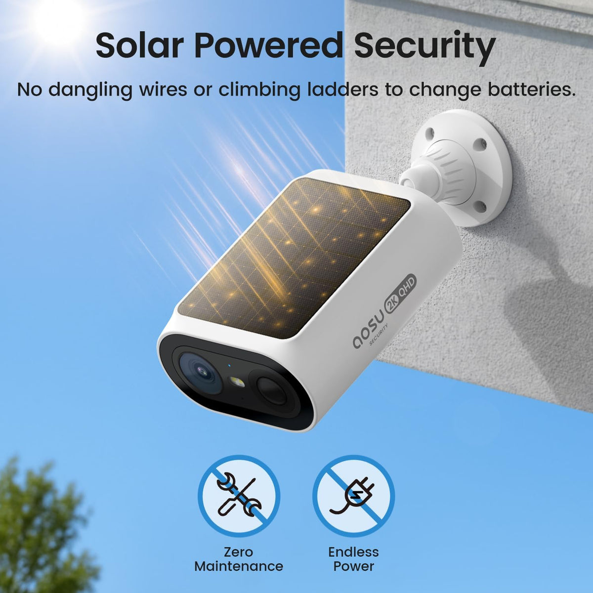 aosu 2k qhd solar security cameras wireless outdoor, package contents