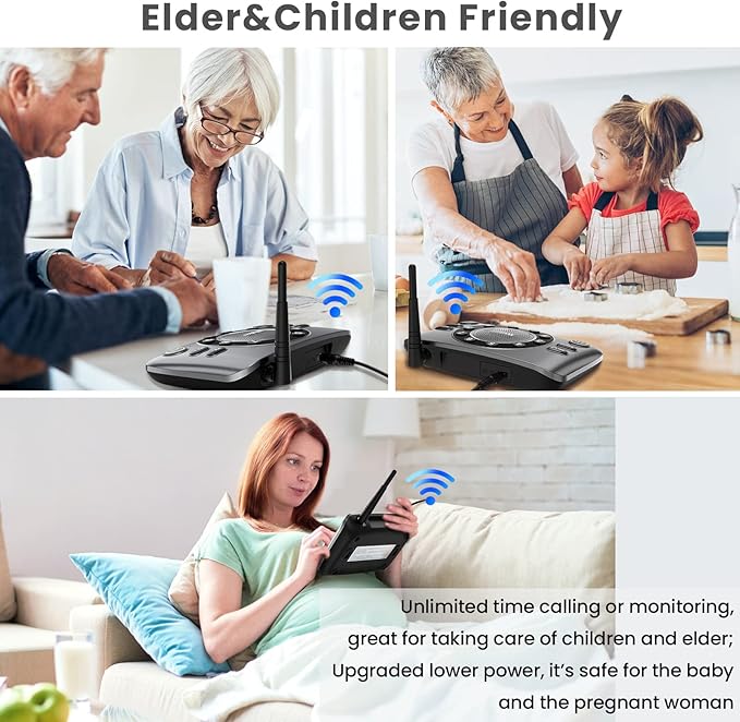Hands-Free Intercoms Wireless for Home Business, Wuloo Upgrade Two Way Audio