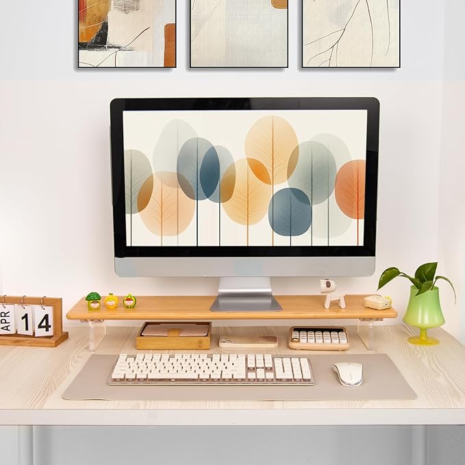 ROCDEER Bamboo Monitor Stand Riser