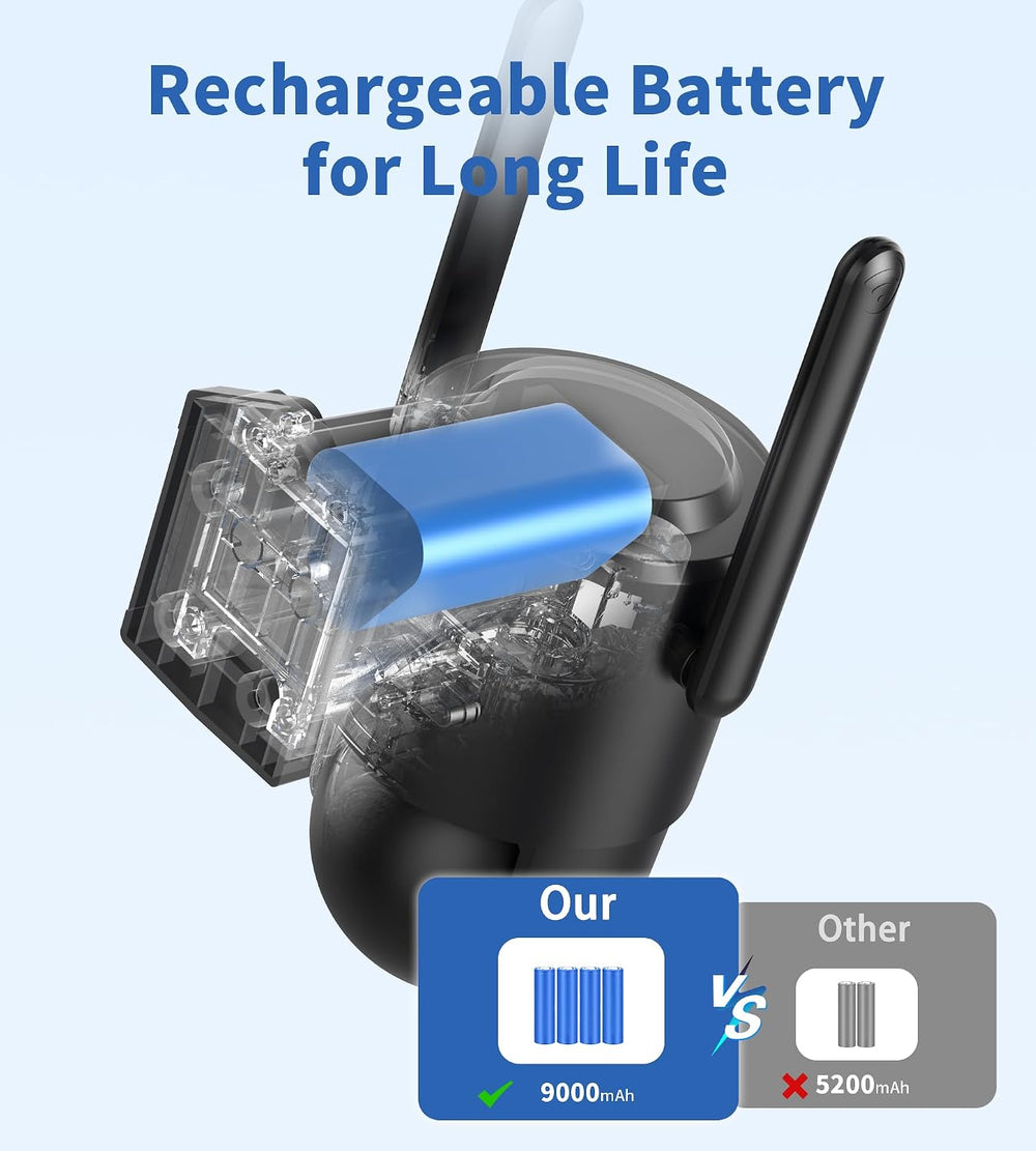 4G LTE Cellular Security Camera: No WiFi Security Camera Outdoor Solar Built-...