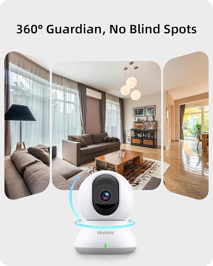 blurams Security Camera 2K, Baby Monitor Dog Camera 360-degree