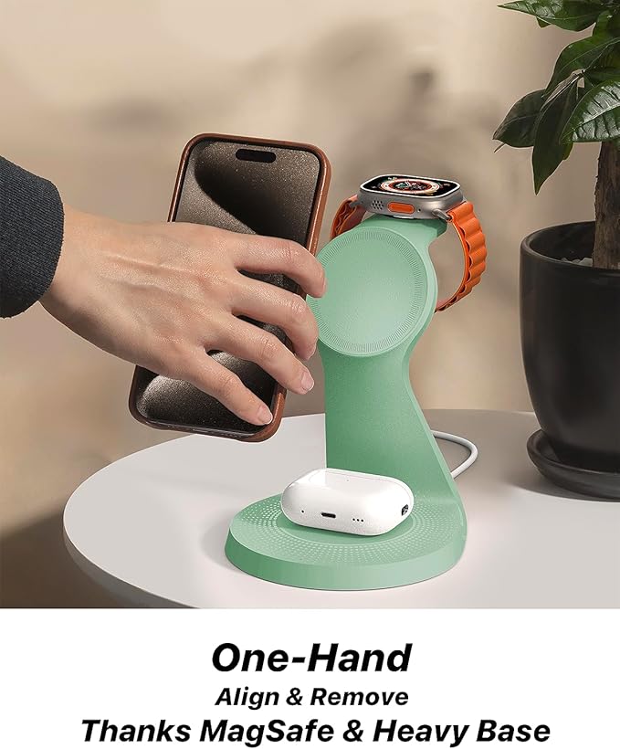 3 in 1 Charging Station for Apple Devices, Mag-Safe Charger Stand Fast Charging