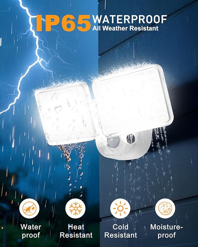 Rechargeable Battery Motion Light, 2500LM & 4000LM Dual Modes Motion Sensor