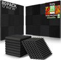 80 Pack Acoustic Foam Panels, High Density Sound Absorbing Panels, Soundproof