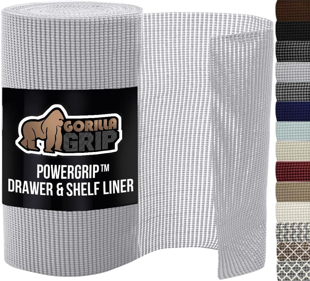 GORILLA GRIP powerGRIP Drawer Shelf and Cabinet Liner, Thick Strong Hold