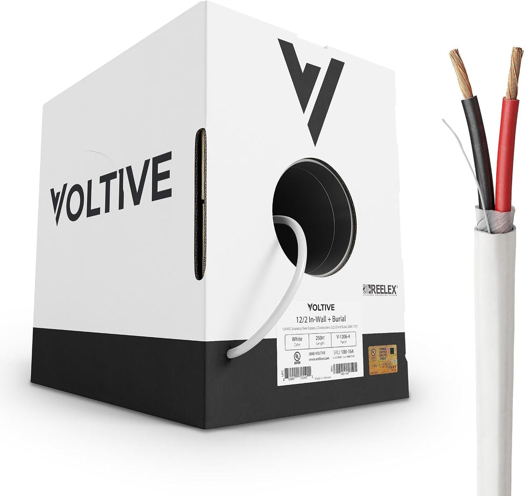 Voltive 12/2 Speaker Wire, in-Wall CL3 & Direct Burial, 250ft