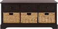 SAFAVIEH Home Collection – Damien Dark Chocolate 6-Drawer Storage Bench, Mixed-Material Cottage Design, Fully Assembled (AMH5701F)