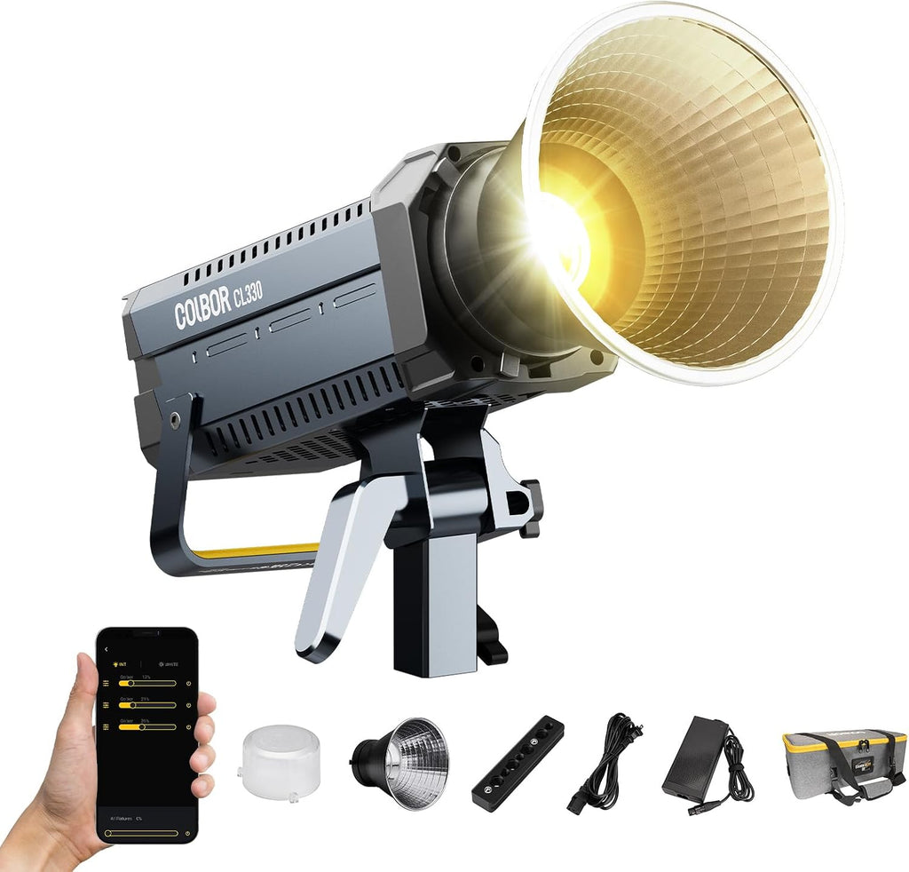 Video Light, COLBOR CL330 330W Continuous Lighting 2700-6500K Bi-Color CRI96+ 65