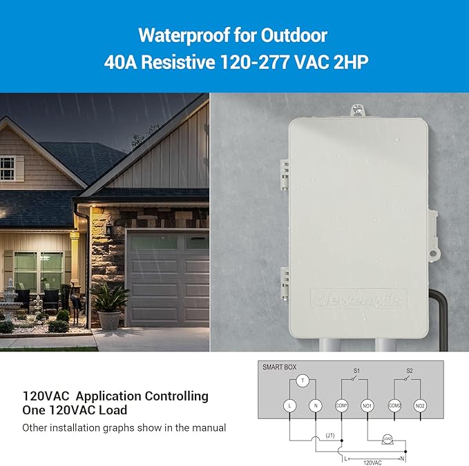 DEWENWILS Pool Timer, WiFi Timer Switch, Heavy Duty 40A 120-277 VAC 2HP