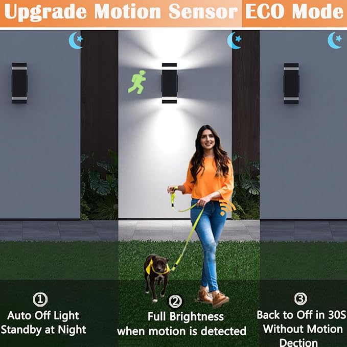 rosykite Motion Sensor Outdoor Wall Lights, Dusk to Dawn Exterior Light Fixtures
