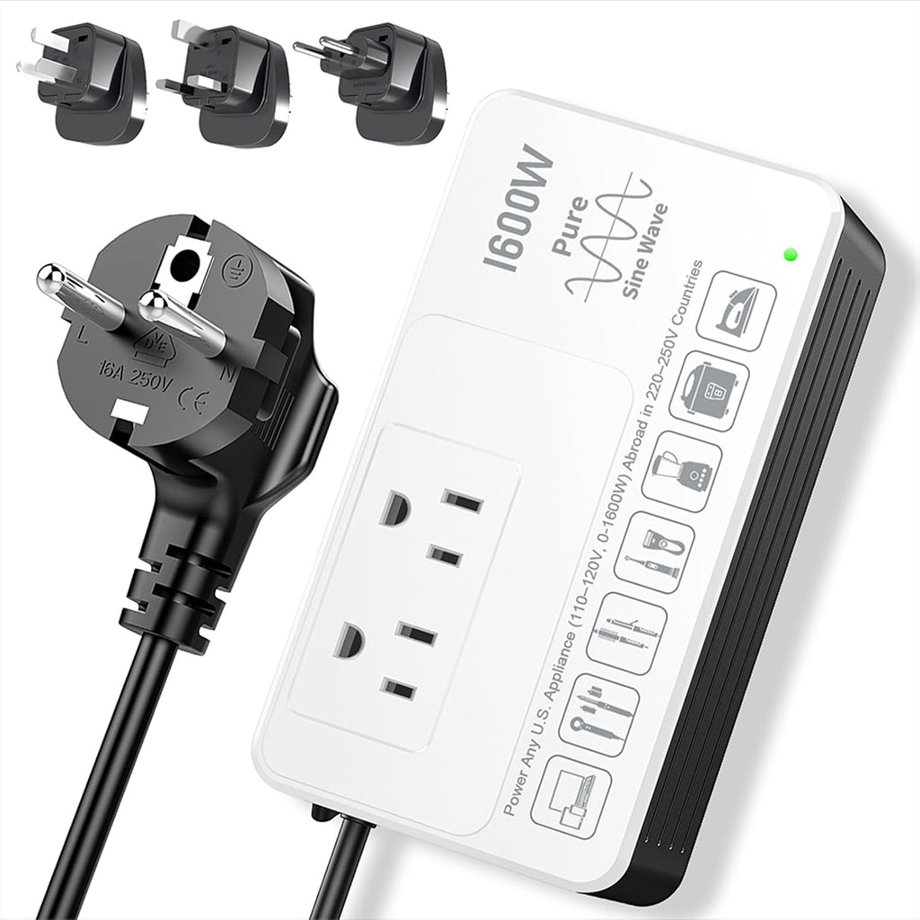 HYTED 1600W 220V to 110V Voltage Converter, Universal Power Plug Adapter