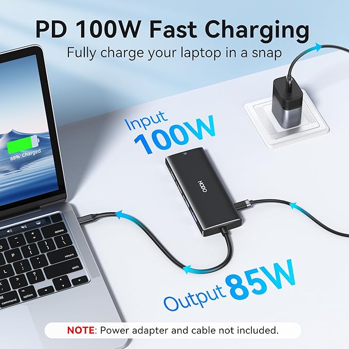 USB C Hub Multiport Adapter, 10-in-1 Laptop USB C Docking Station