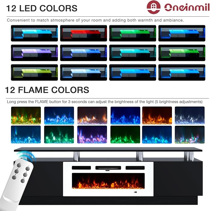 oneinmil Fireplace TV Stand
