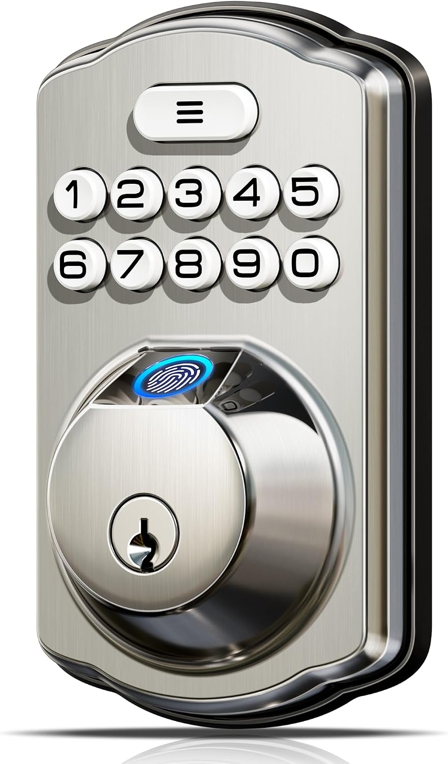 Veise KS02A Fingerprint Door Lock, Keypad Deadbolt, Satin Nickel