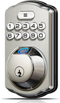 Veise KS02A Fingerprint Door Lock, Keypad Deadbolt, Satin Nickel