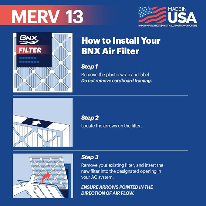 BNX TruFilter 20x30x1 Air Filter MERV 13 (4-Pack)