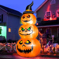 FunFanso 6 FT Halloween Inflatable Pumpkins Outdoor Yard Decorations, Blow up Pumpkins with Witch’s Hat and Bright LED Lights, Spooky Stacked Pumpkins for Garden Lawn Porch Holiday Indoor Party Home
